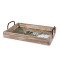 16"L Rectangular Wood Snake Mirror Tray