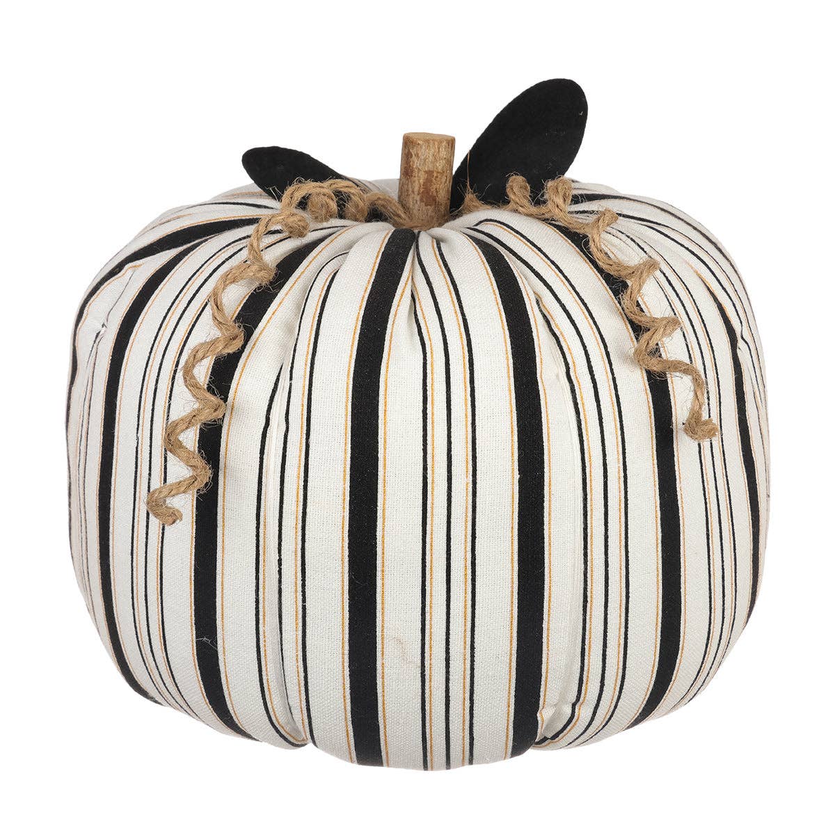 XL Black & Gold Halloween Fabric Pumpkin
