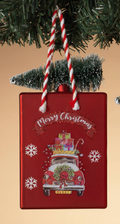 Christmas 6.5"H Glass Gift Bag Ornament,