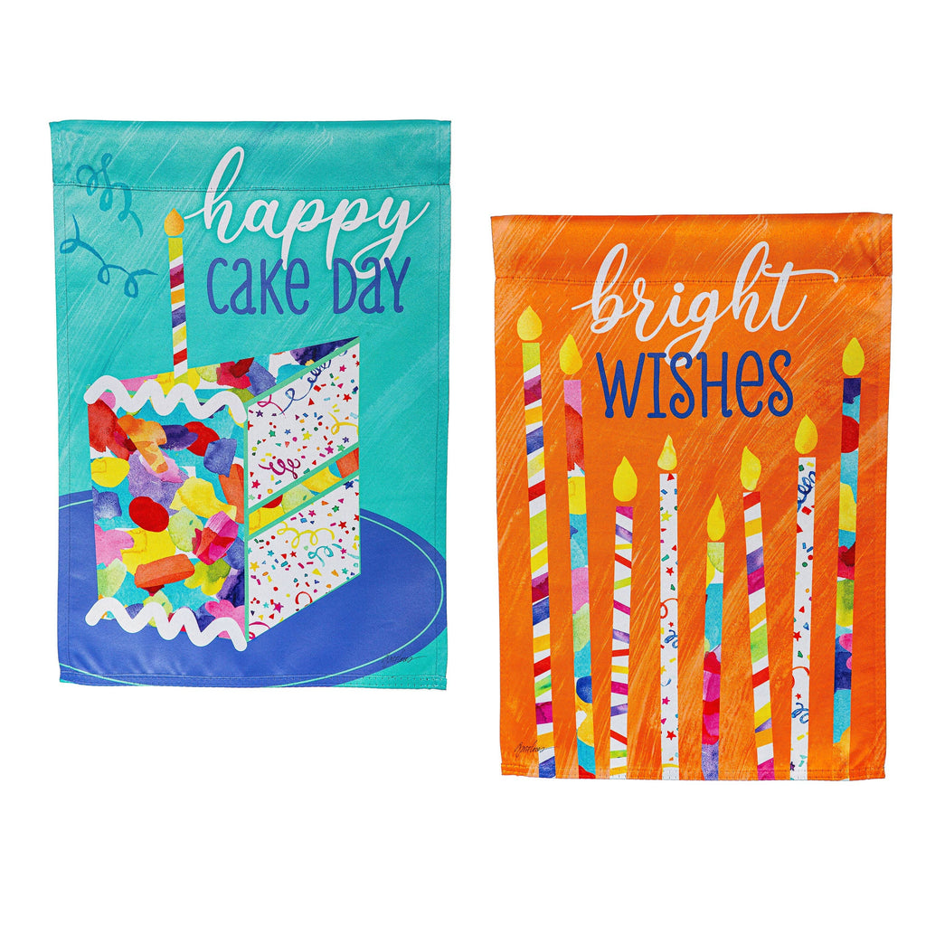 Birthday Party Reversible Suede Garden Flag