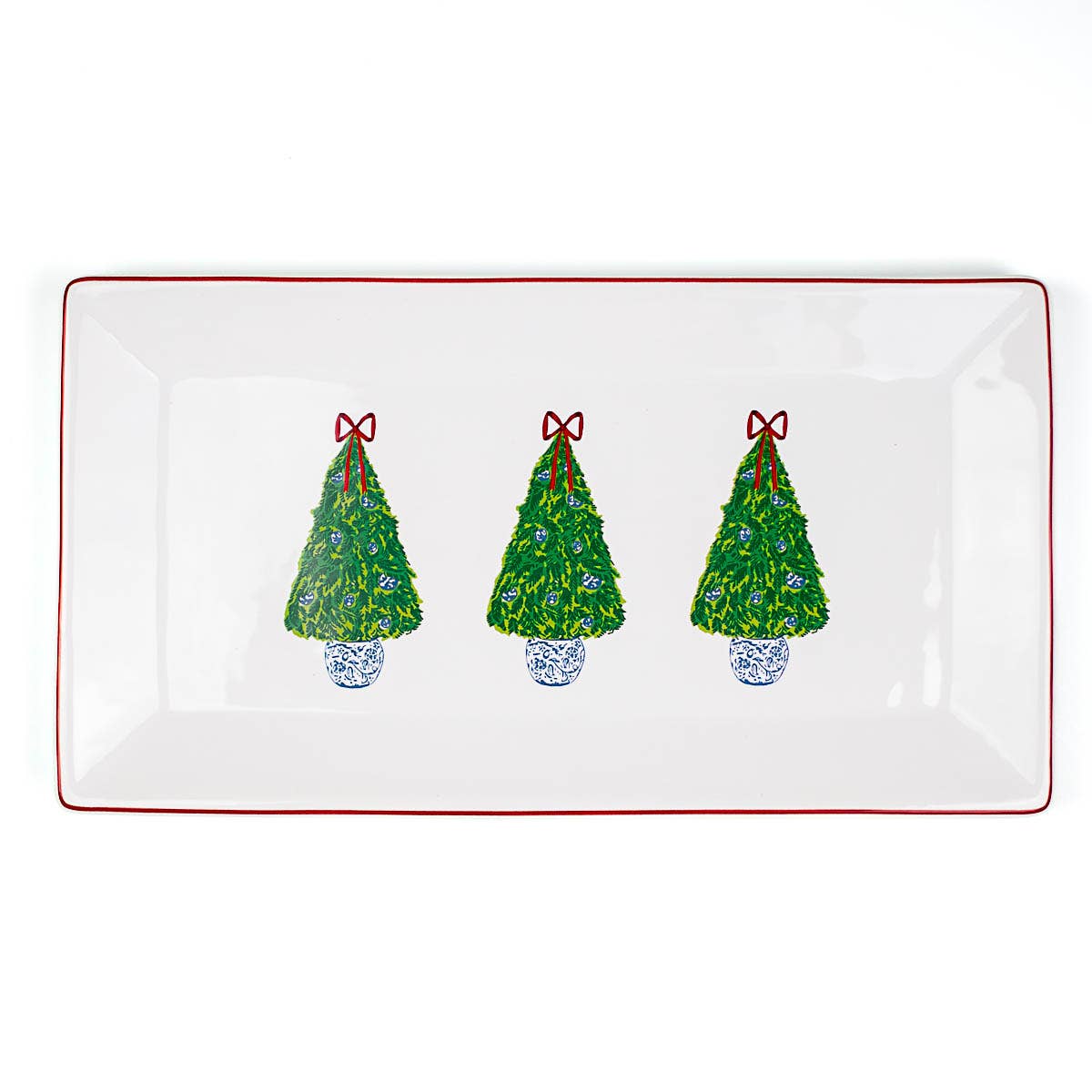 Grand Christmas Tree Rectangle Platter 12x6.5in