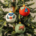 Ornaments - Woolen Folk Art Orbs, set of 3