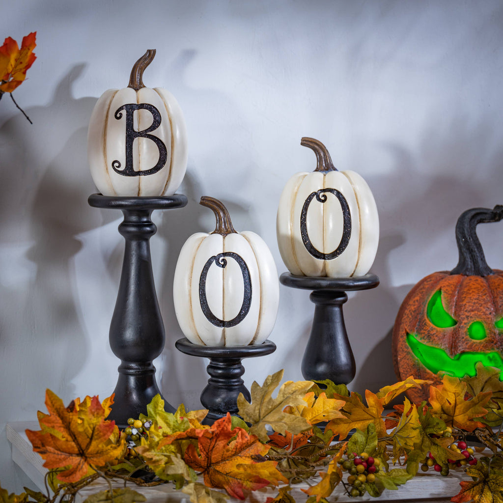 Resin BOO TableTop Decor, set of 3