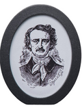 Halloween Small Wooden Framed Edgar Allen Poe Art PDQ