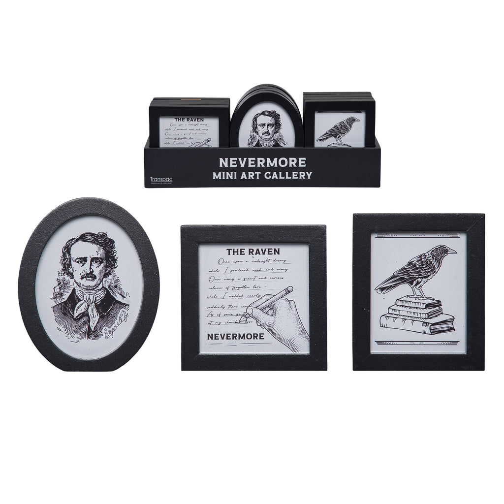 Halloween Small Wooden Framed Edgar Allen Poe Art PDQ