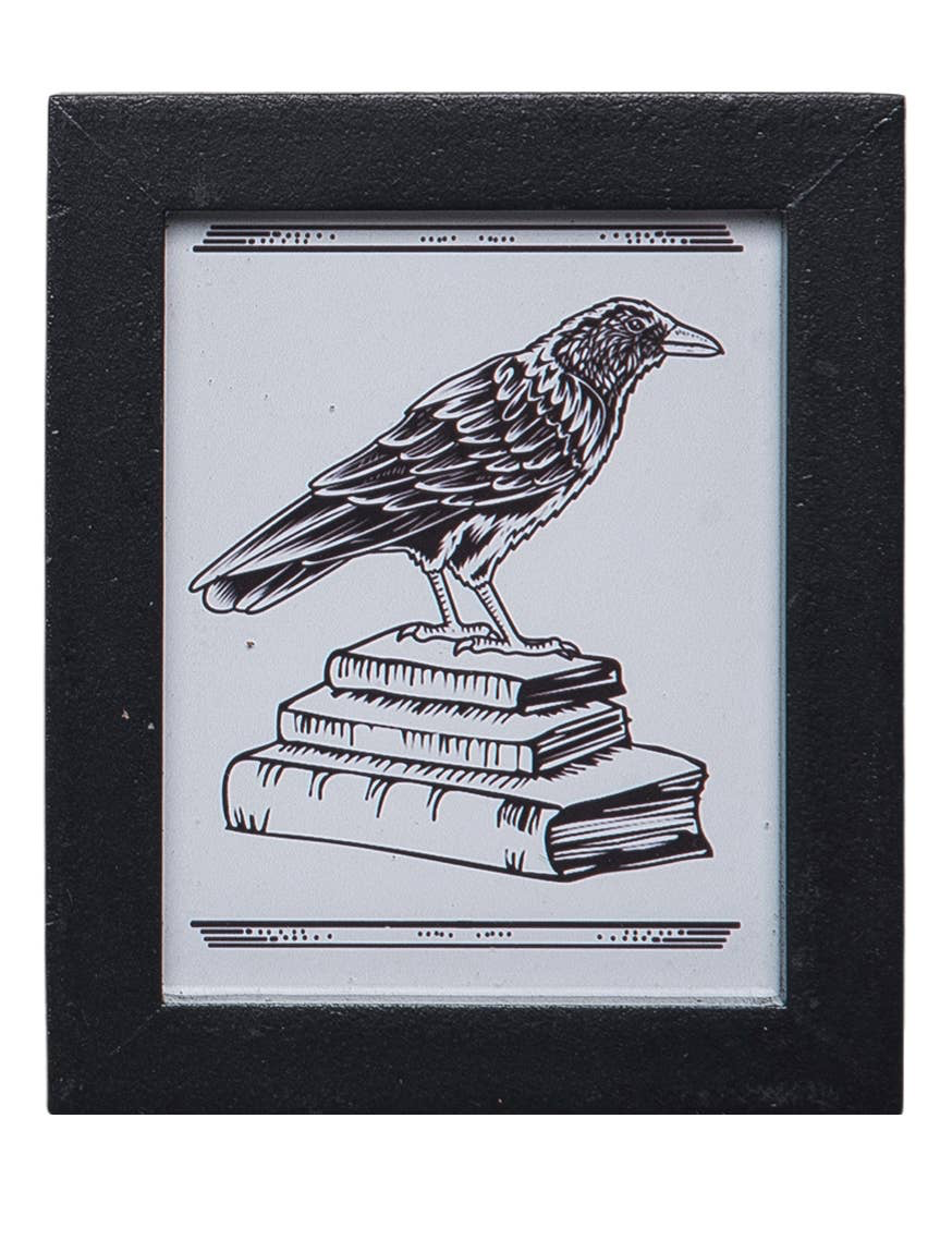 Halloween Small Wooden Framed Edgar Allen Poe Art PDQ
