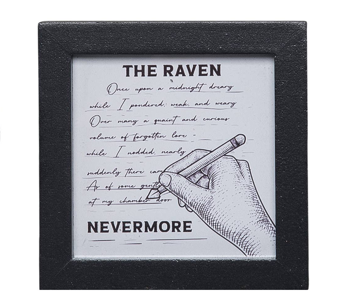 Halloween Small Wooden Framed Edgar Allen Poe Art PDQ