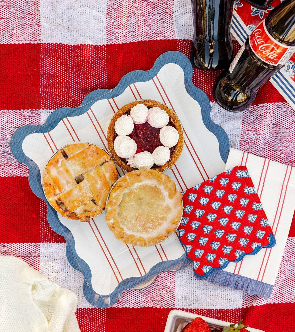 Red Stripes Paper Plate - 11"