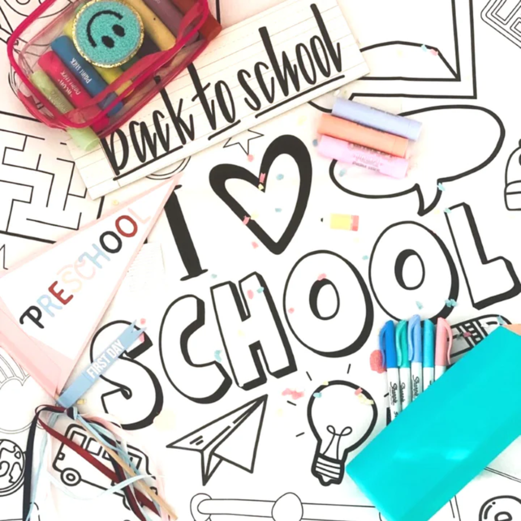 Back to School Coloring Tablecloth