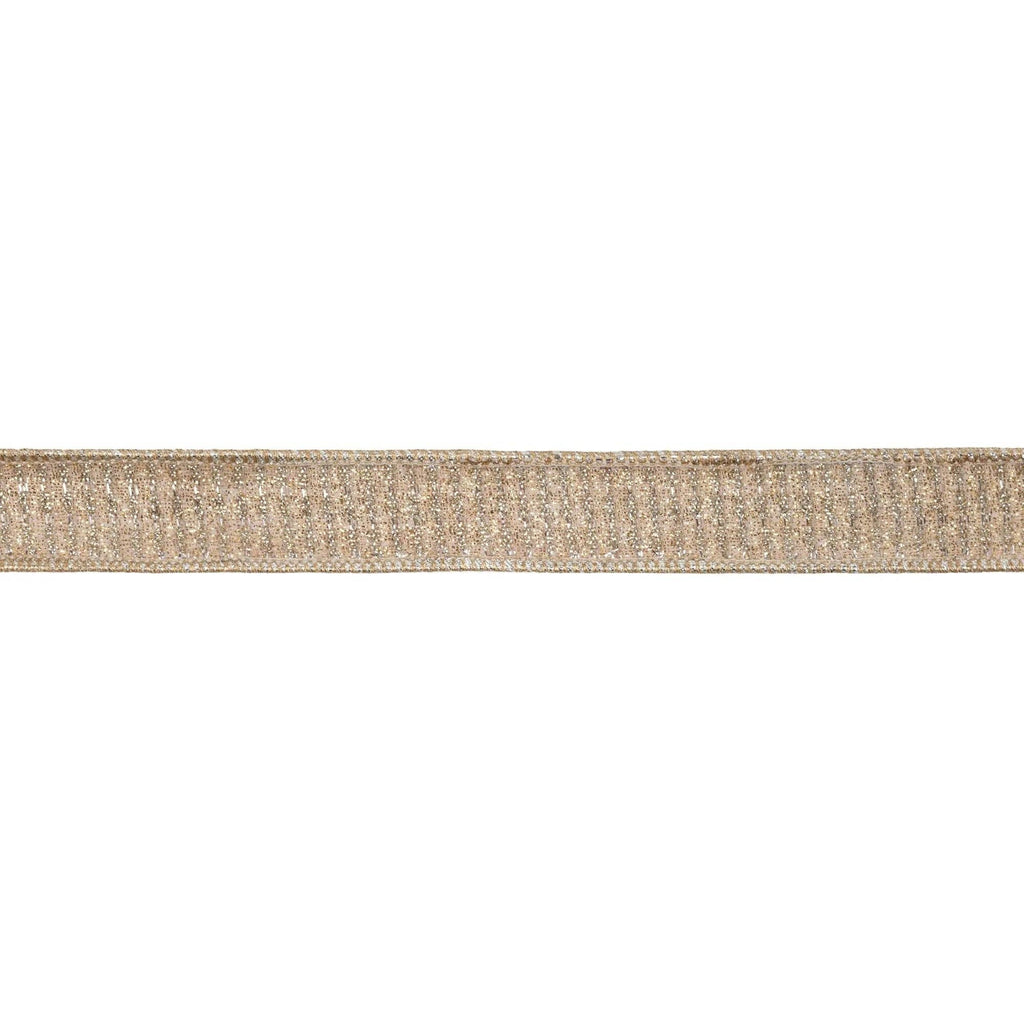 1" Wired Ribbon | Gold Sparkle w/ Champagne Metallic Backing | 10 Yard Roll