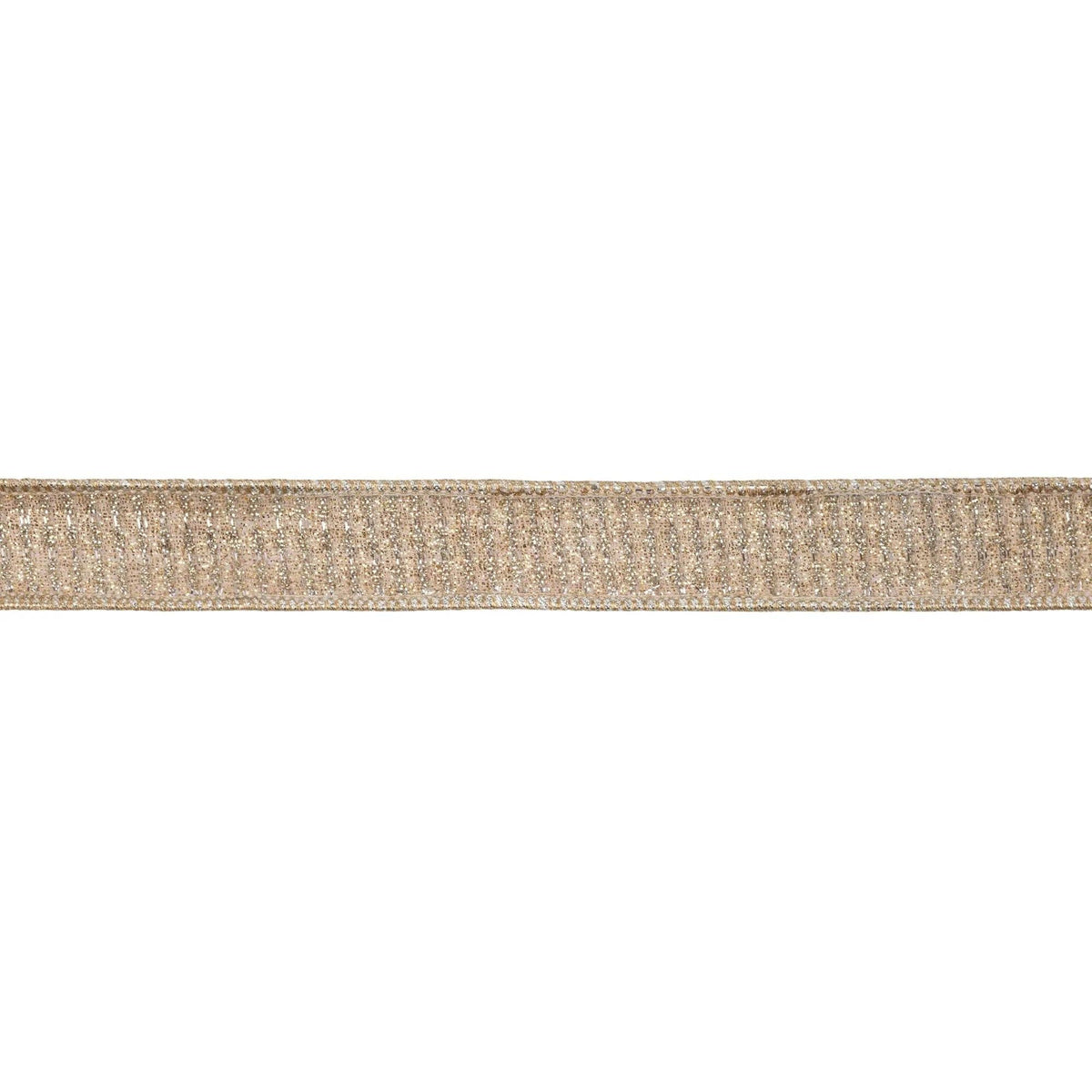 1" Wired Ribbon | Gold Sparkle w/ Champagne Metallic Backing | 10 Yard Roll