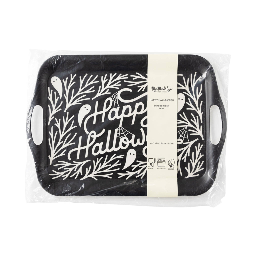 Typographic Halloween Bamboo Tray