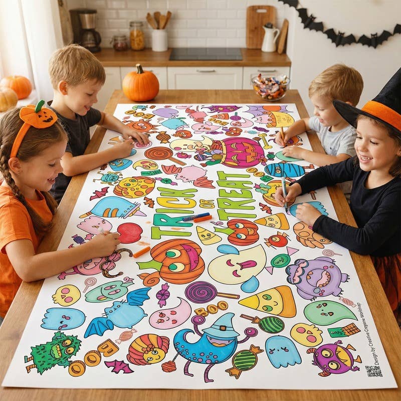 Halloween Coloring Tablecloth