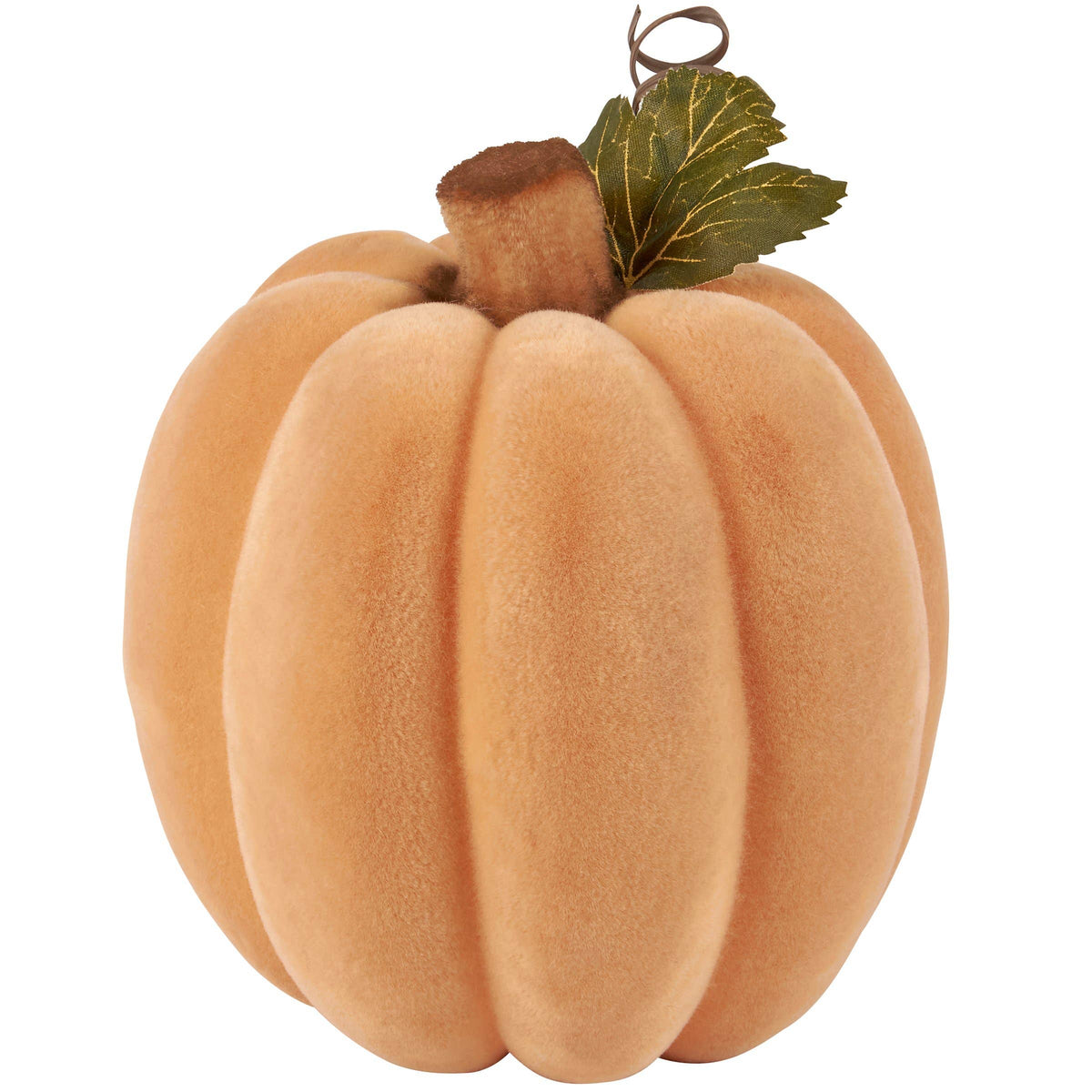 Large Orange Flocked Pumpkin