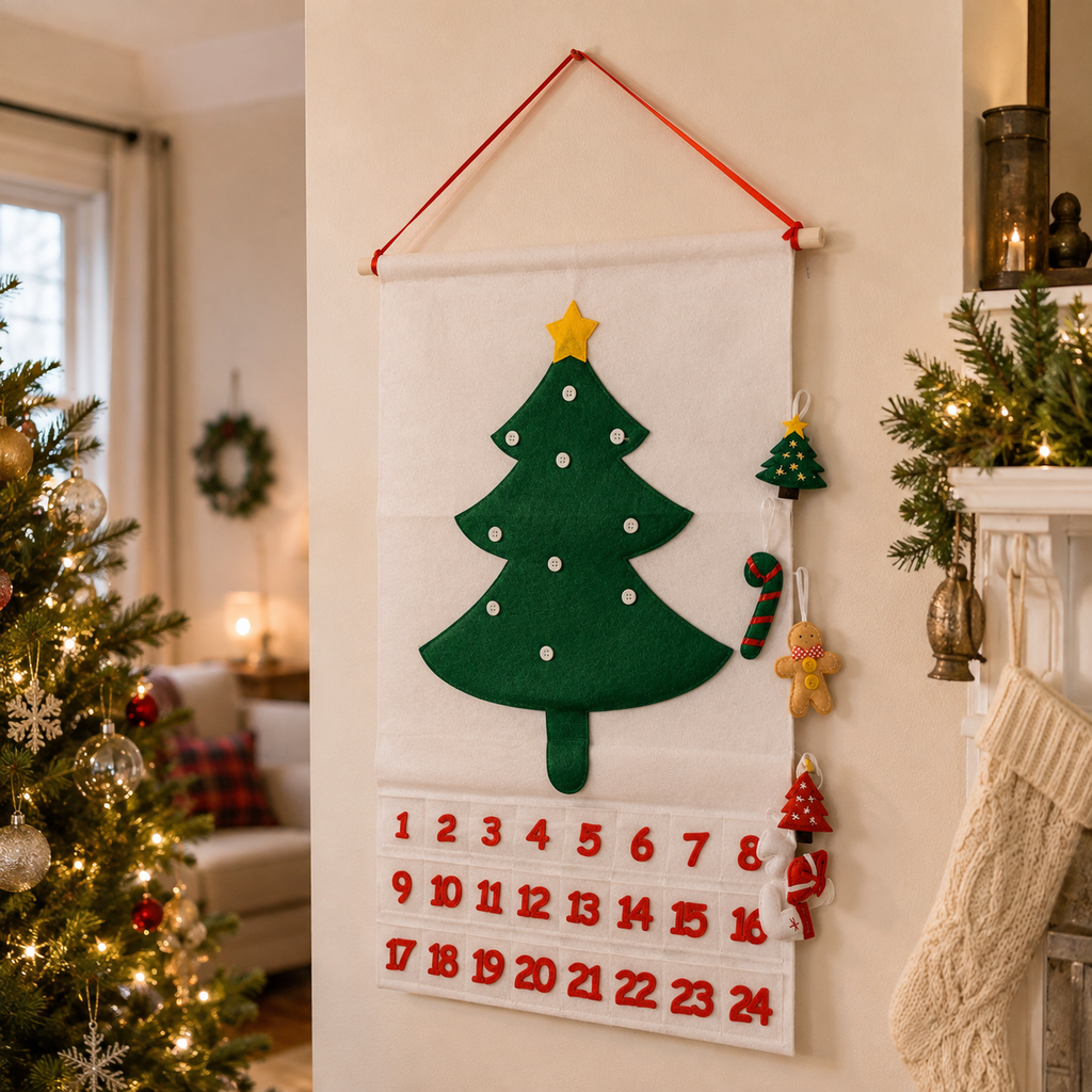 Christmas Home Decor Advent Calendar Felt |  Handmade