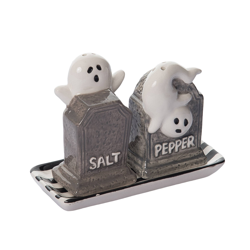 Dolomite Haunted Tombstone Salt & Pepper Shaker Set