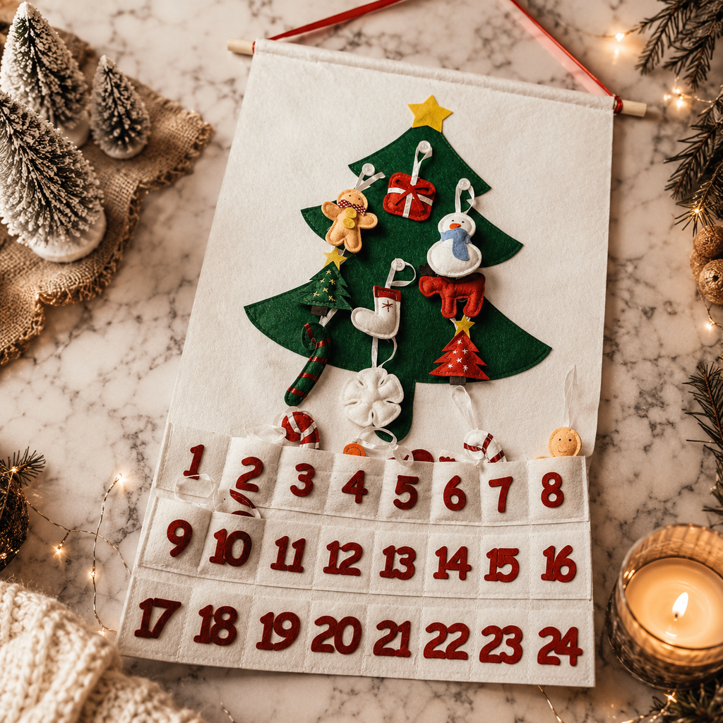 Christmas Home Decor Advent Calendar Felt |  Handmade