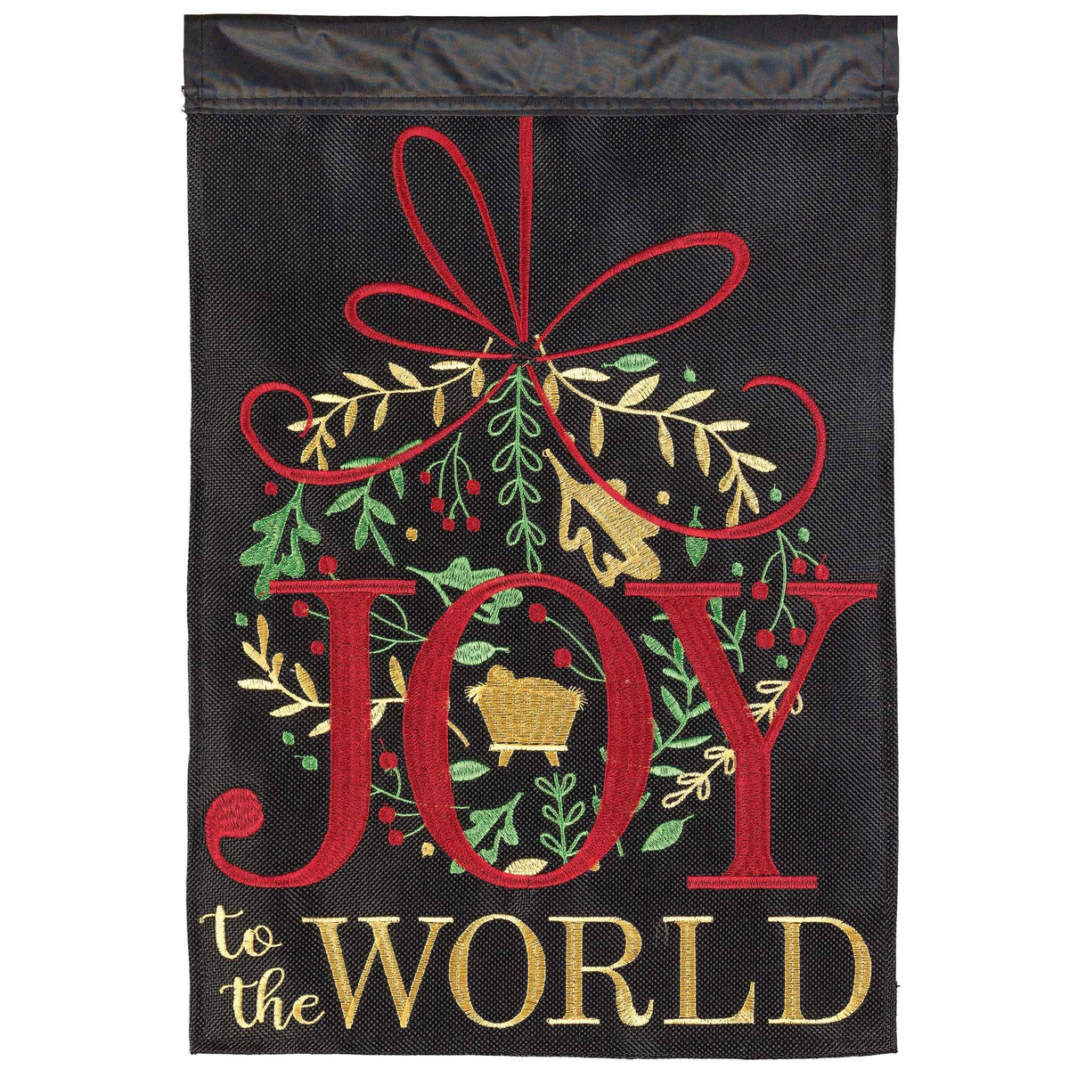 Joy To The World Burlap Garden Flag