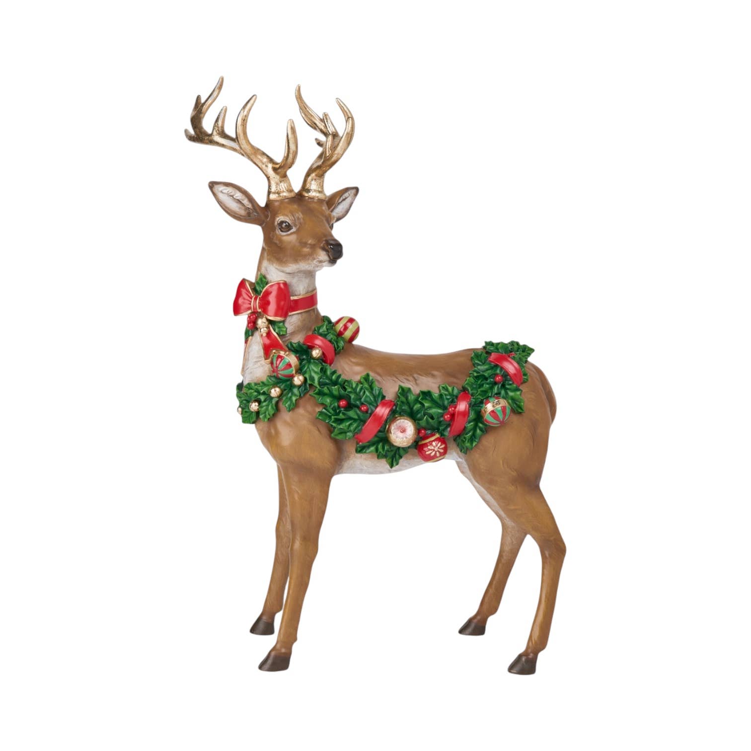 16in Deer w/Bauble Garland