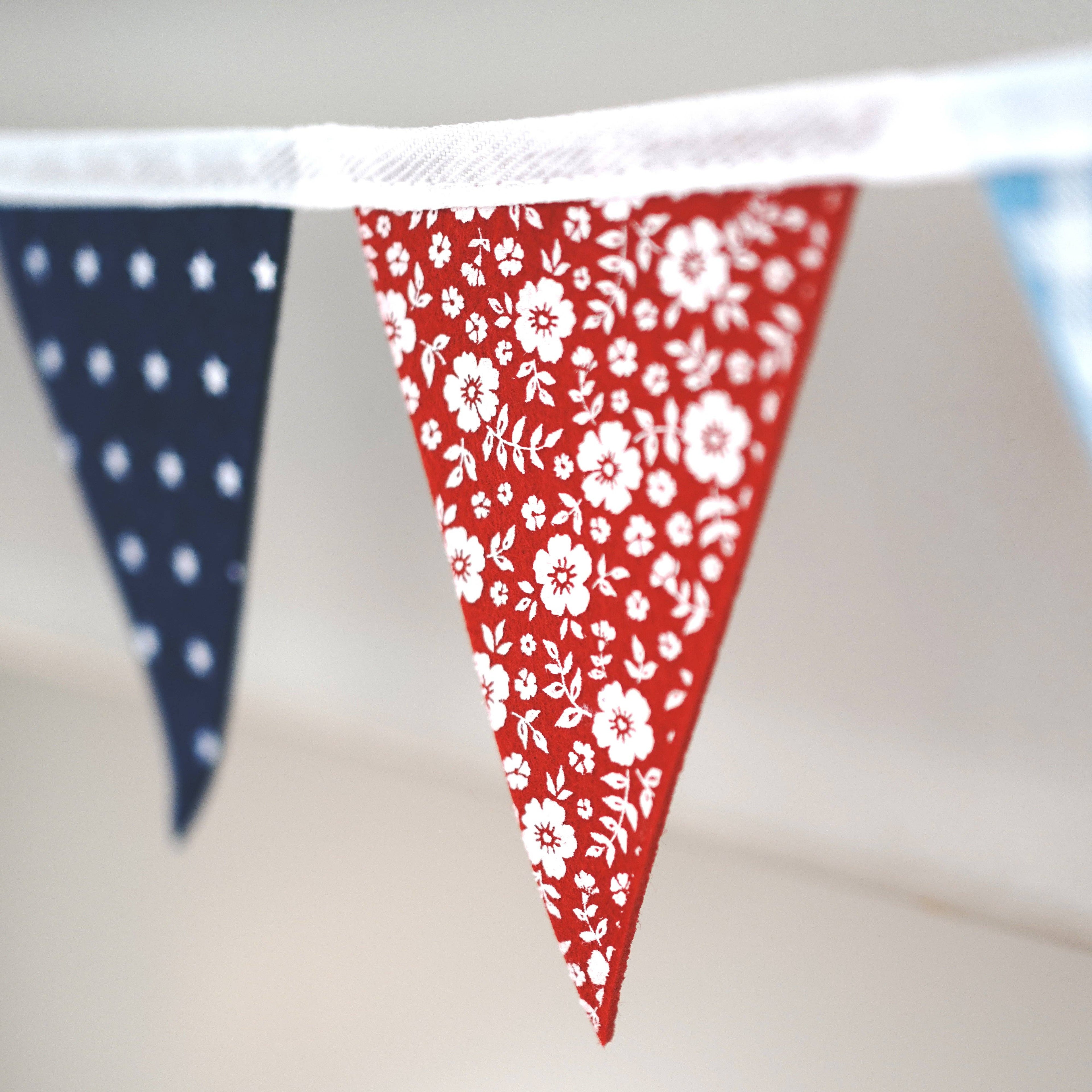 Patriotic Pennant Felt Sewn Garland Premium Quality Bunting