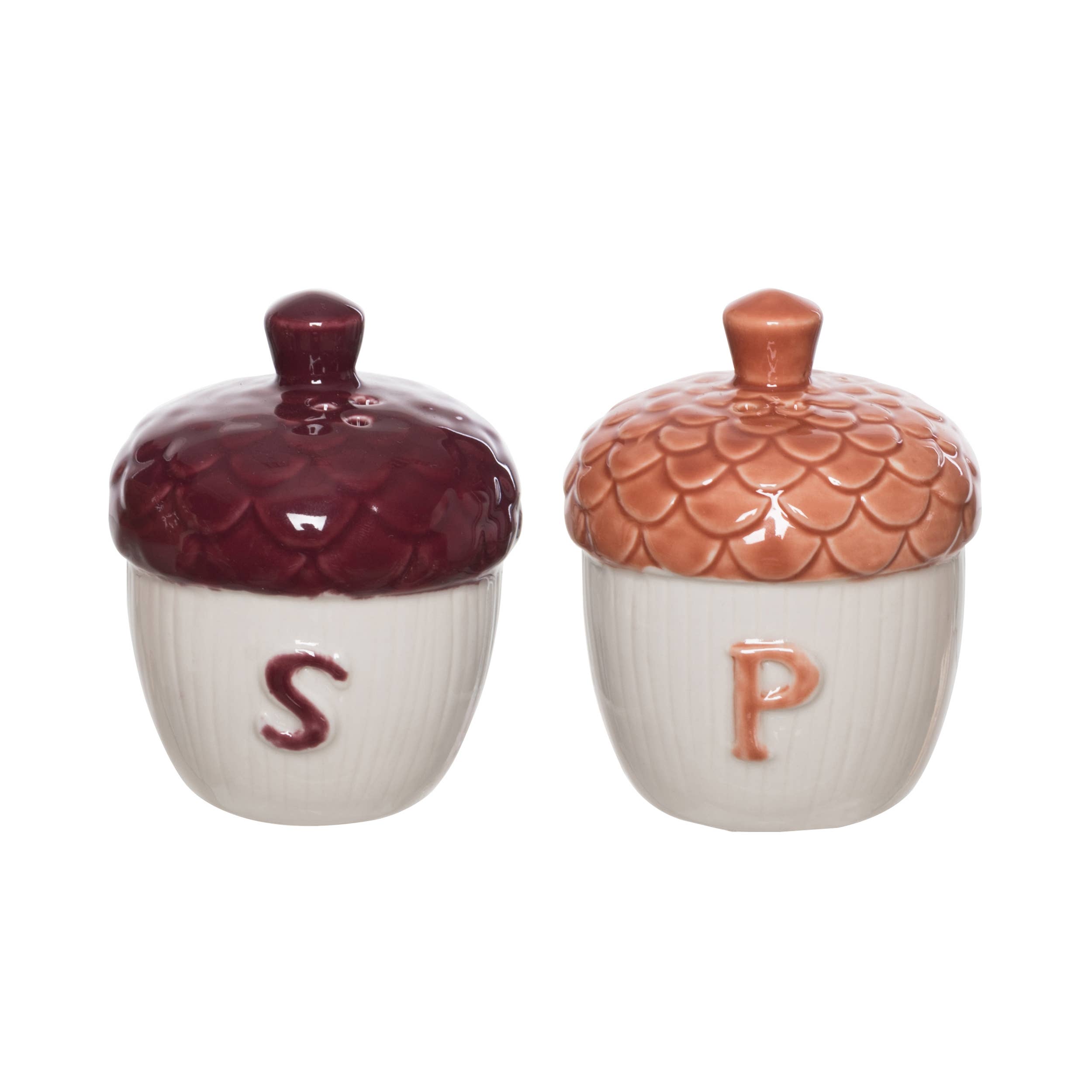 Stoneware Moody Acorn Salt and Pepper Shaker Set
