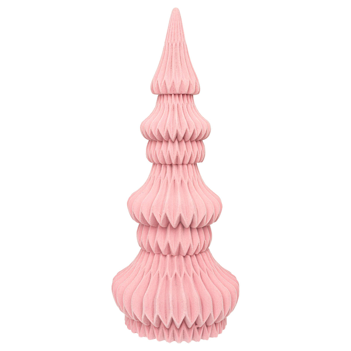 12" Flocked Modern Pink Resin Tree