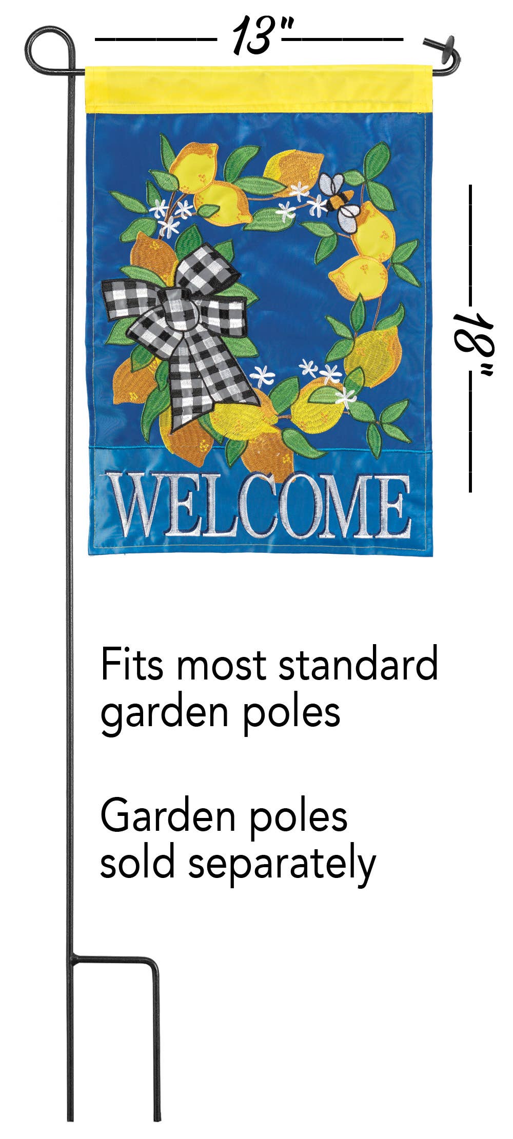 LEMON WELCOME FLAG POLY GARDEN