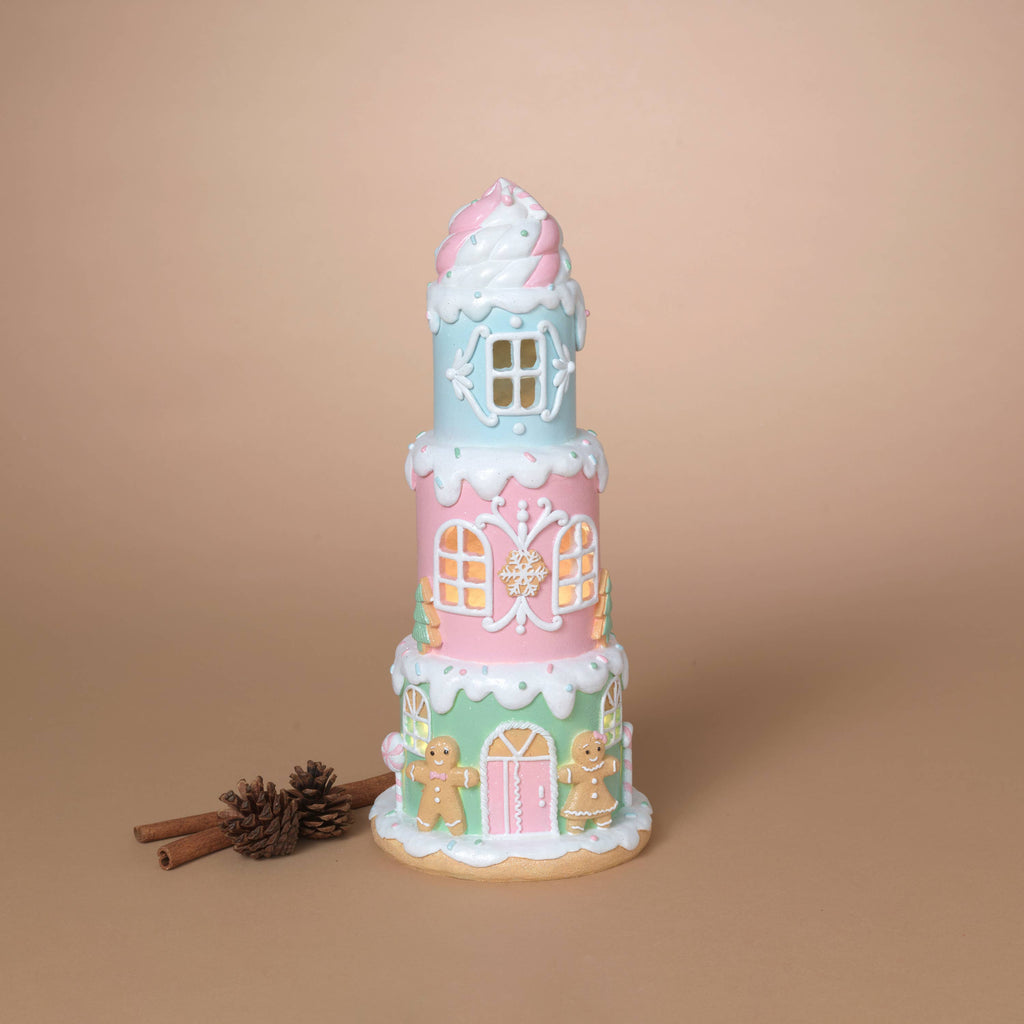 Christmas 12.8"H Lighted Resin Holiday Ice Cream House w/ Timer