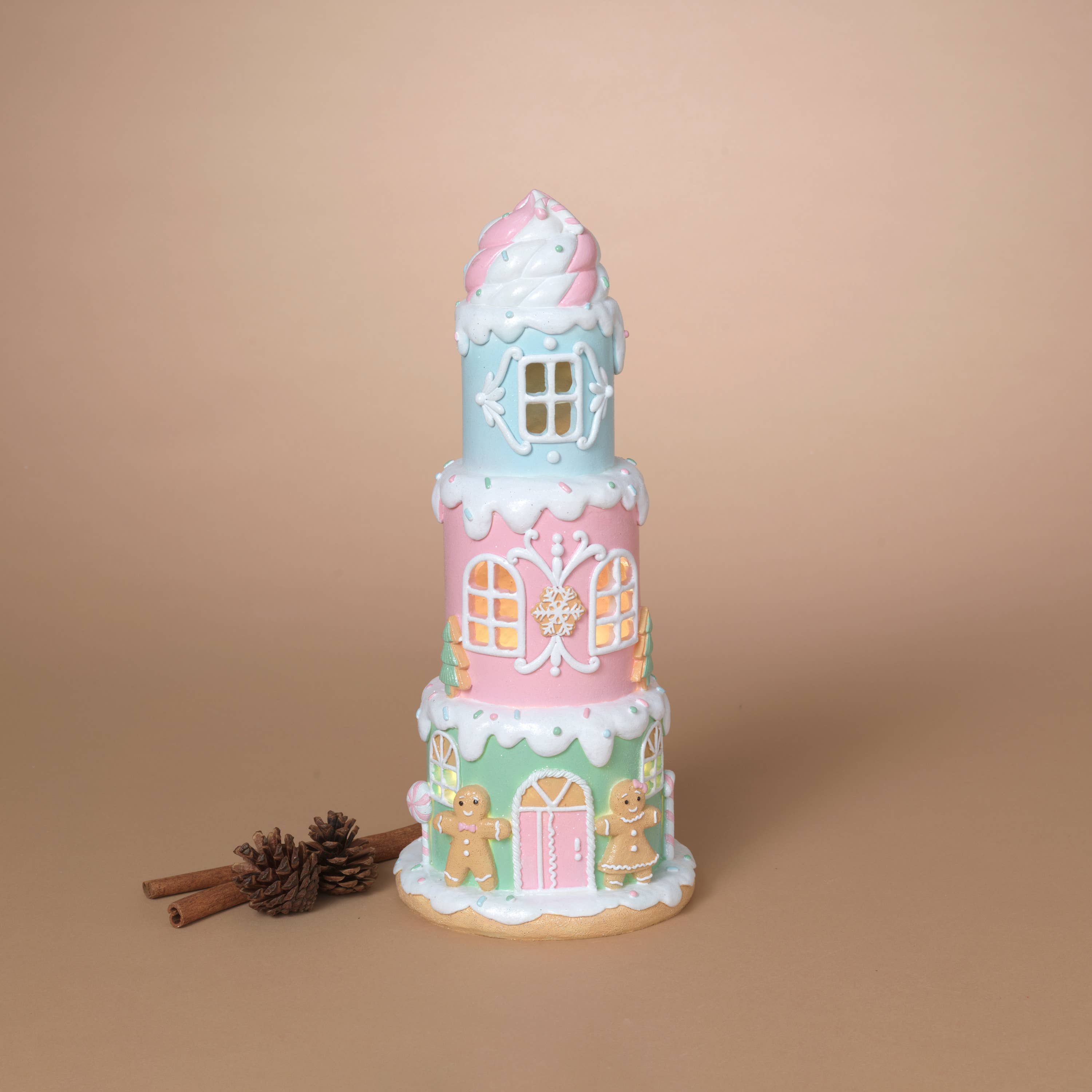 Christmas 12.8"H Lighted Resin Holiday Ice Cream House w/ Timer