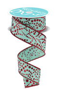 1.5"X10Yd Mini Glitter Dots Mint Green/Red