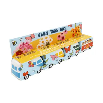 Hippie Bus Flower Grow Kit | Retro Planter Gift Kit | Decor