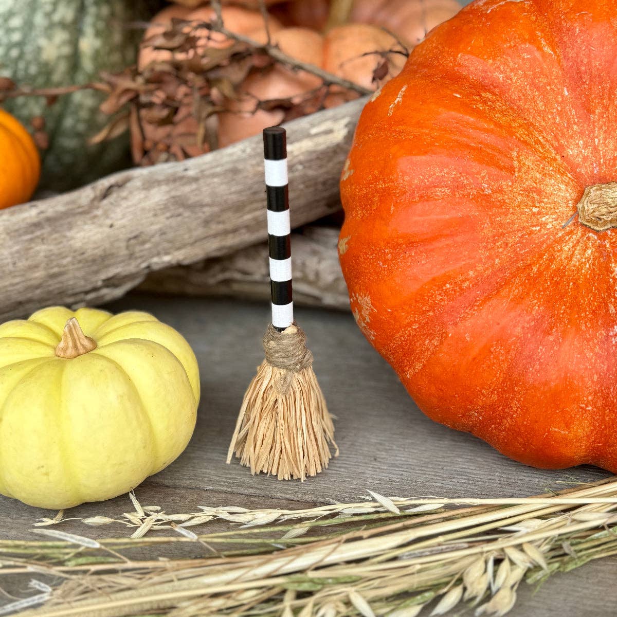 6" BW Wooden Halloween Broom