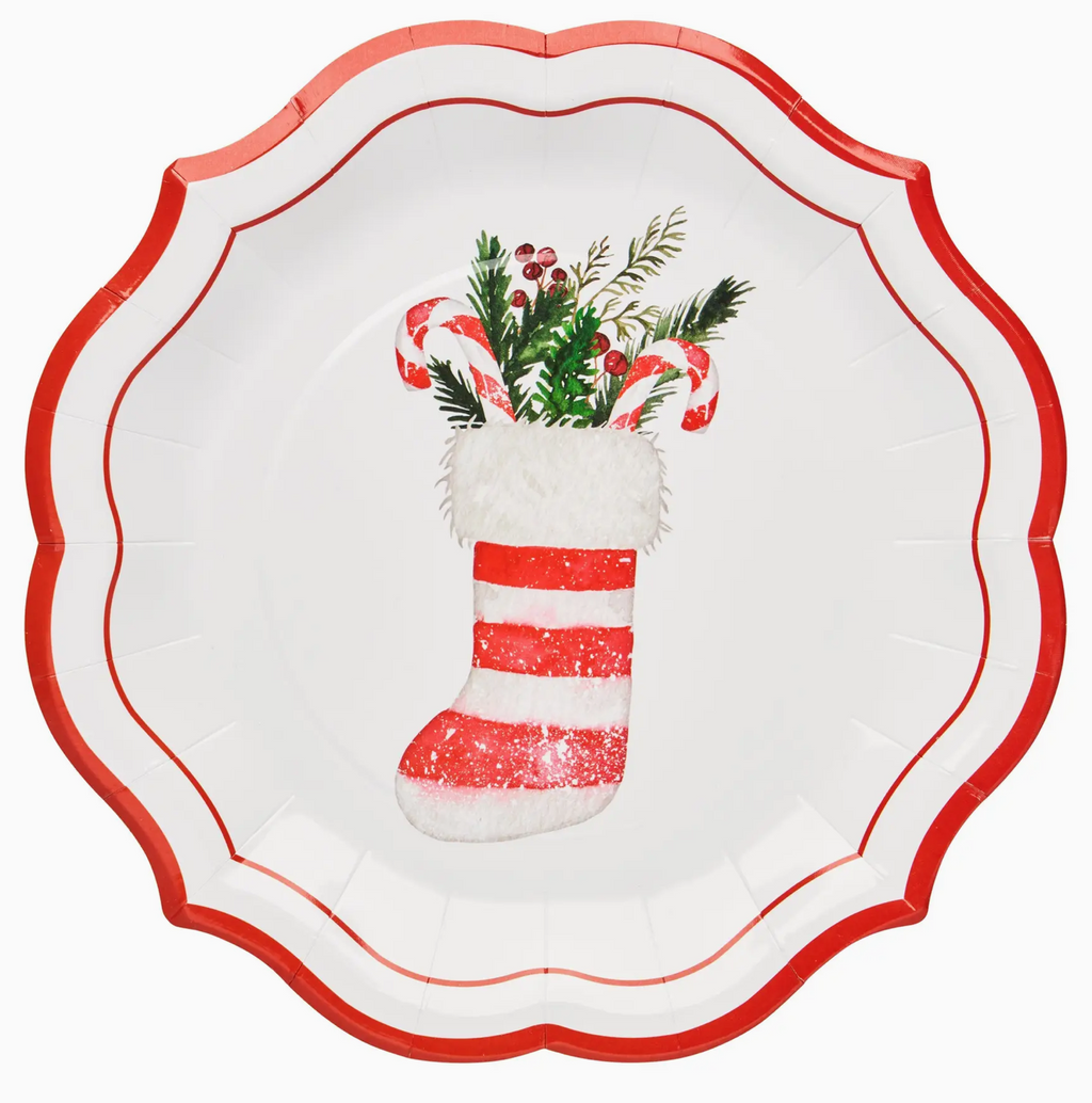 Merry and Bright Paper Salad Plate/8pk