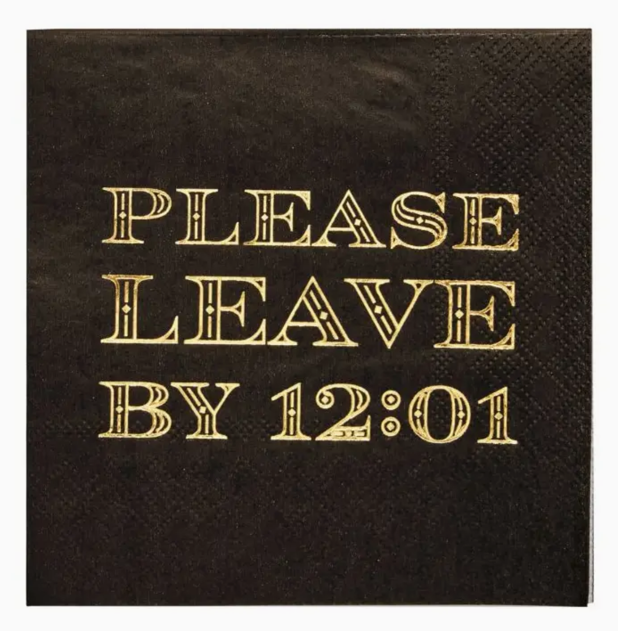 Midnight Sparkle Please Leave By 12:01 Cocktail Napkins