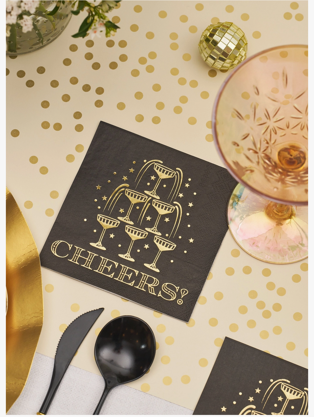 Midnight Sparkle Cheers! Cocktail Napkins/26pk