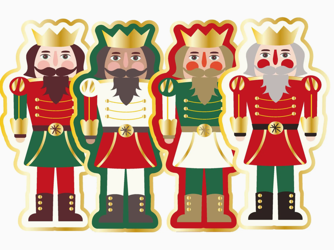 Salad Plate Nutcracker Christmas Assorted/8 Pkg