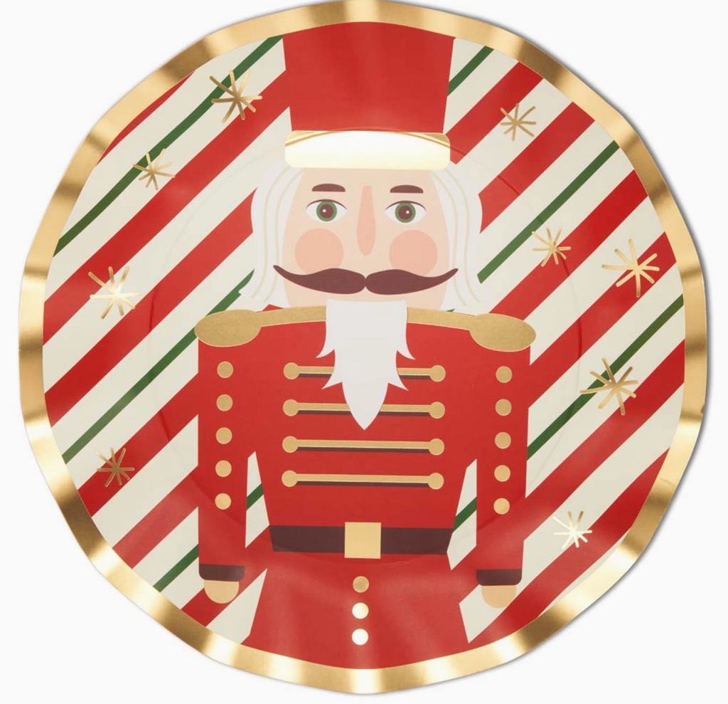Wavy Dinner Plate Nutcracker Christmas/8 Pkg