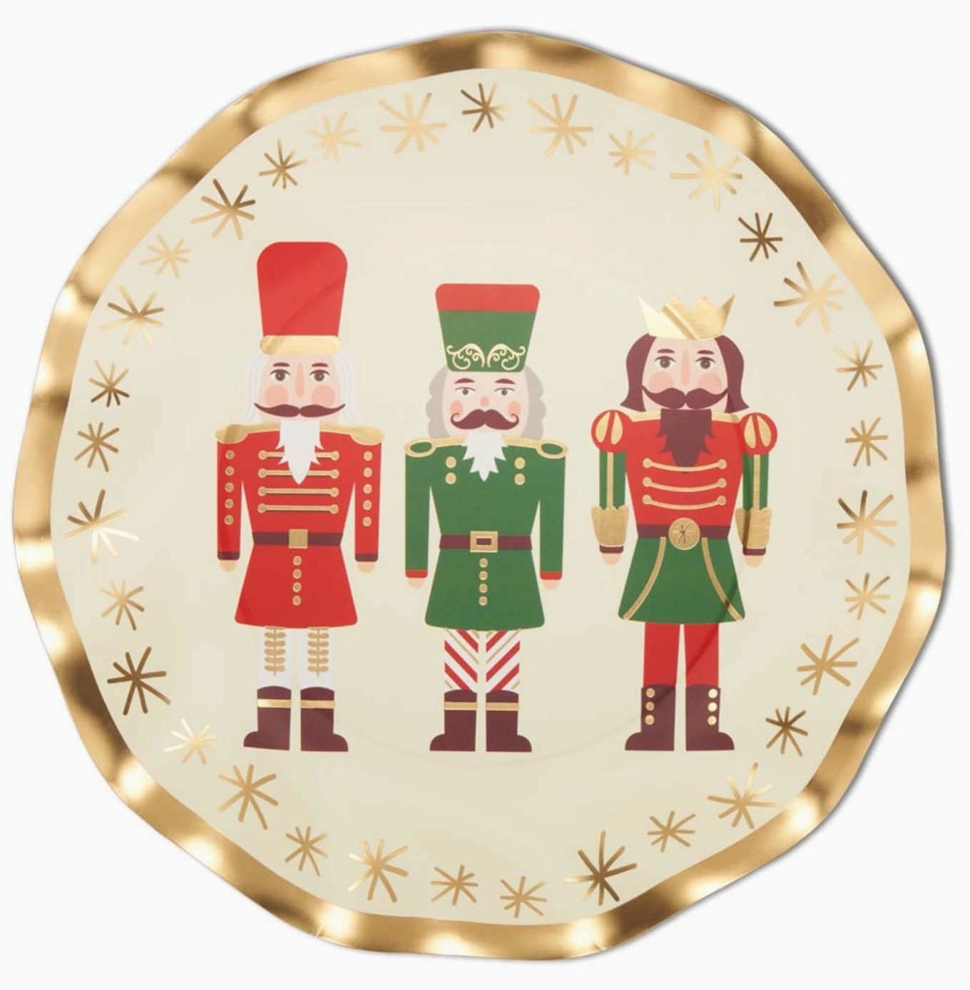 Wavy Salad Plate Nutcracker Christmas/8 Pkg