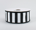 1.5" Medium Stripe Ribbon: Black & White (10 Yards)