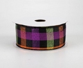 1.5" Metallic Halloween Square Check Ribbon (10 Yards)