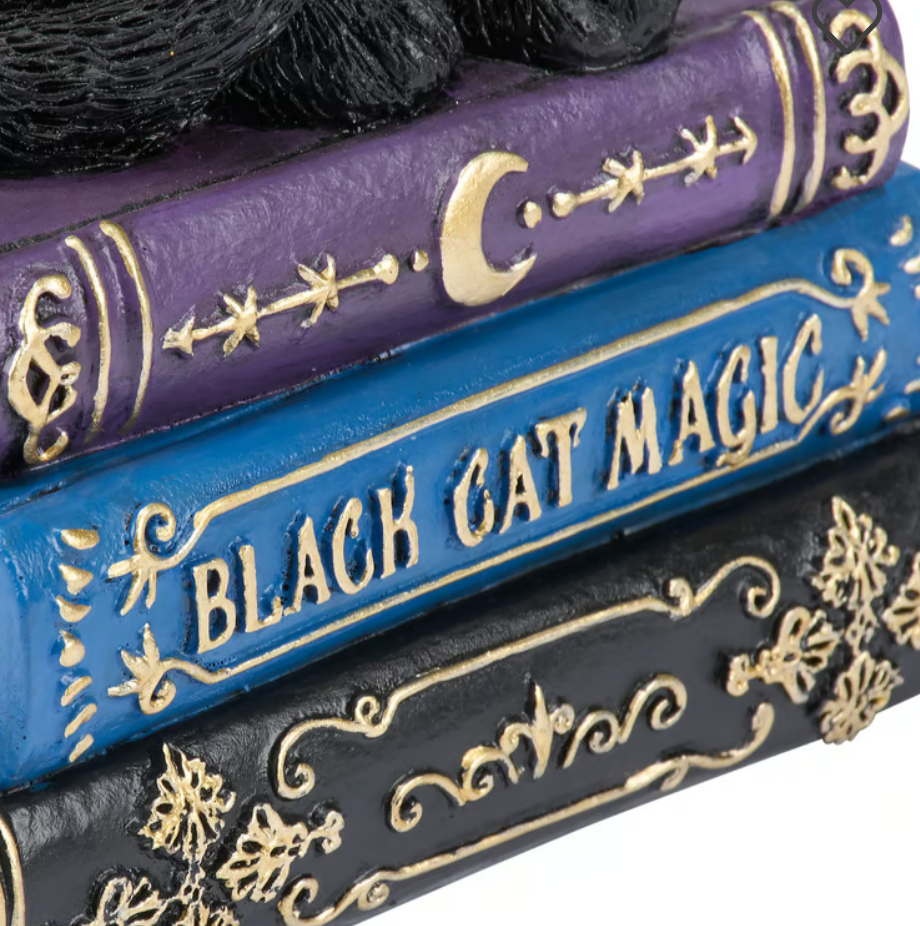 Black Cat Spell Books Figurine