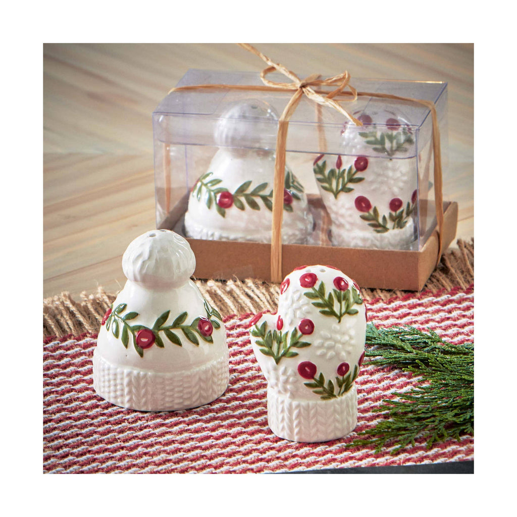 Holiday Hat & Mitten Salt and Pepper Set