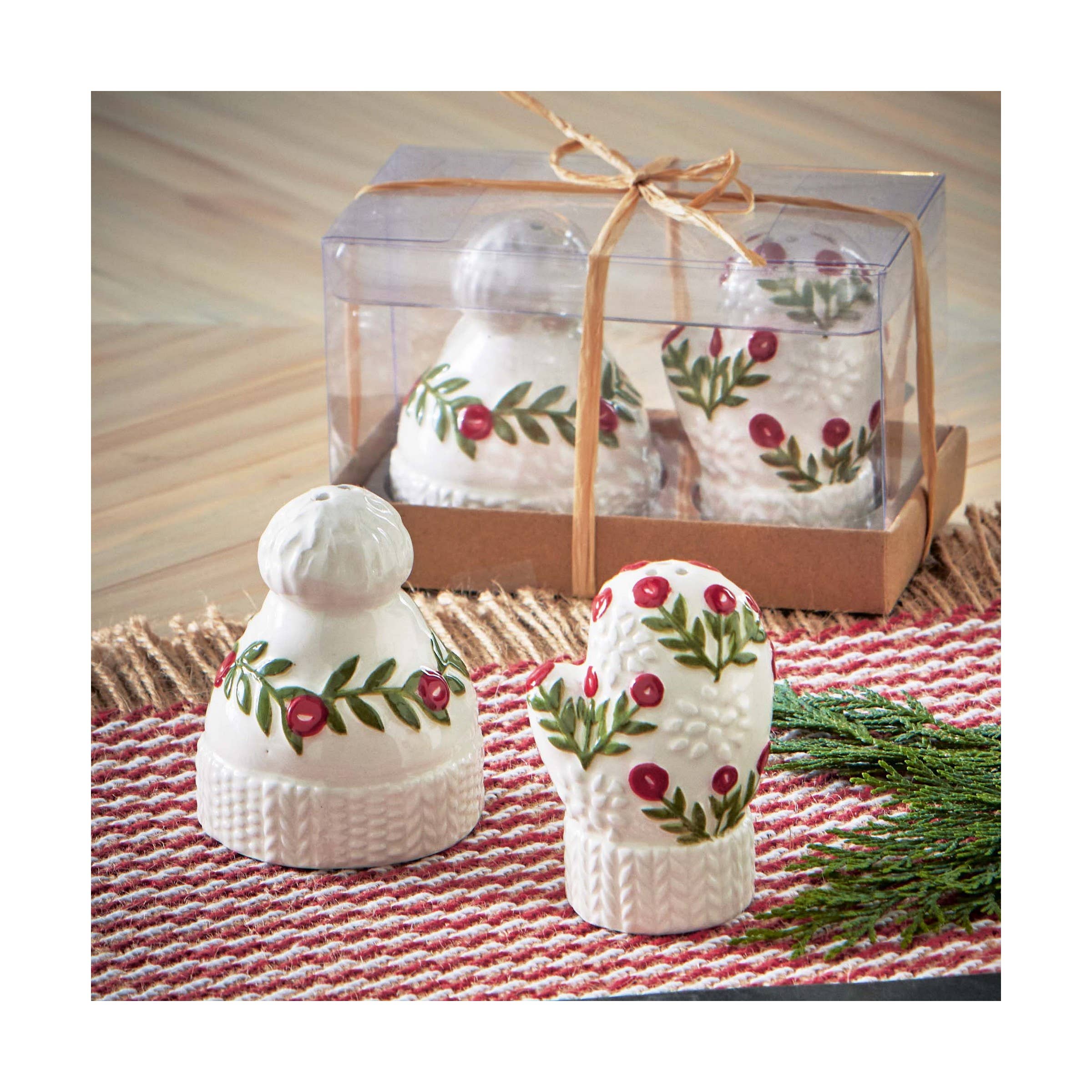 Holiday Hat & Mitten Salt and Pepper Set