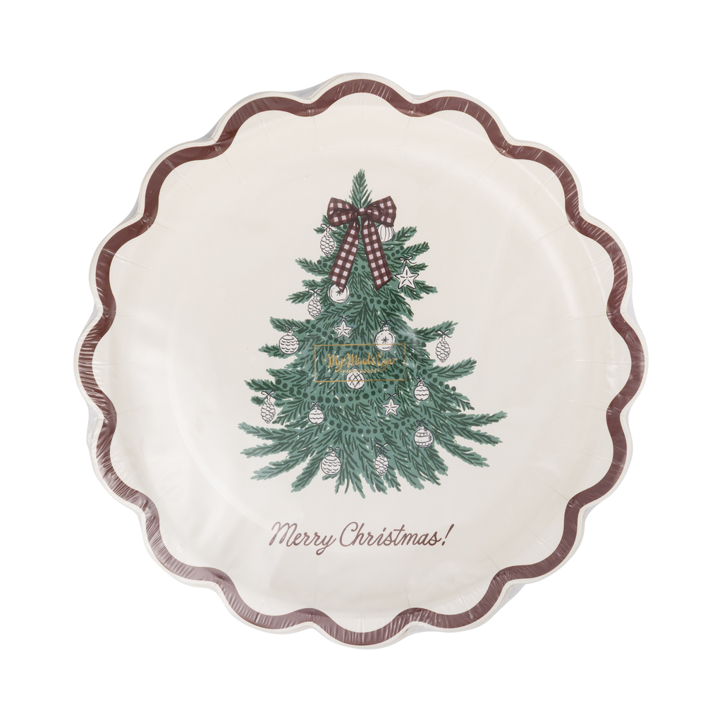 Merry Christmas Tree Plate - 8"