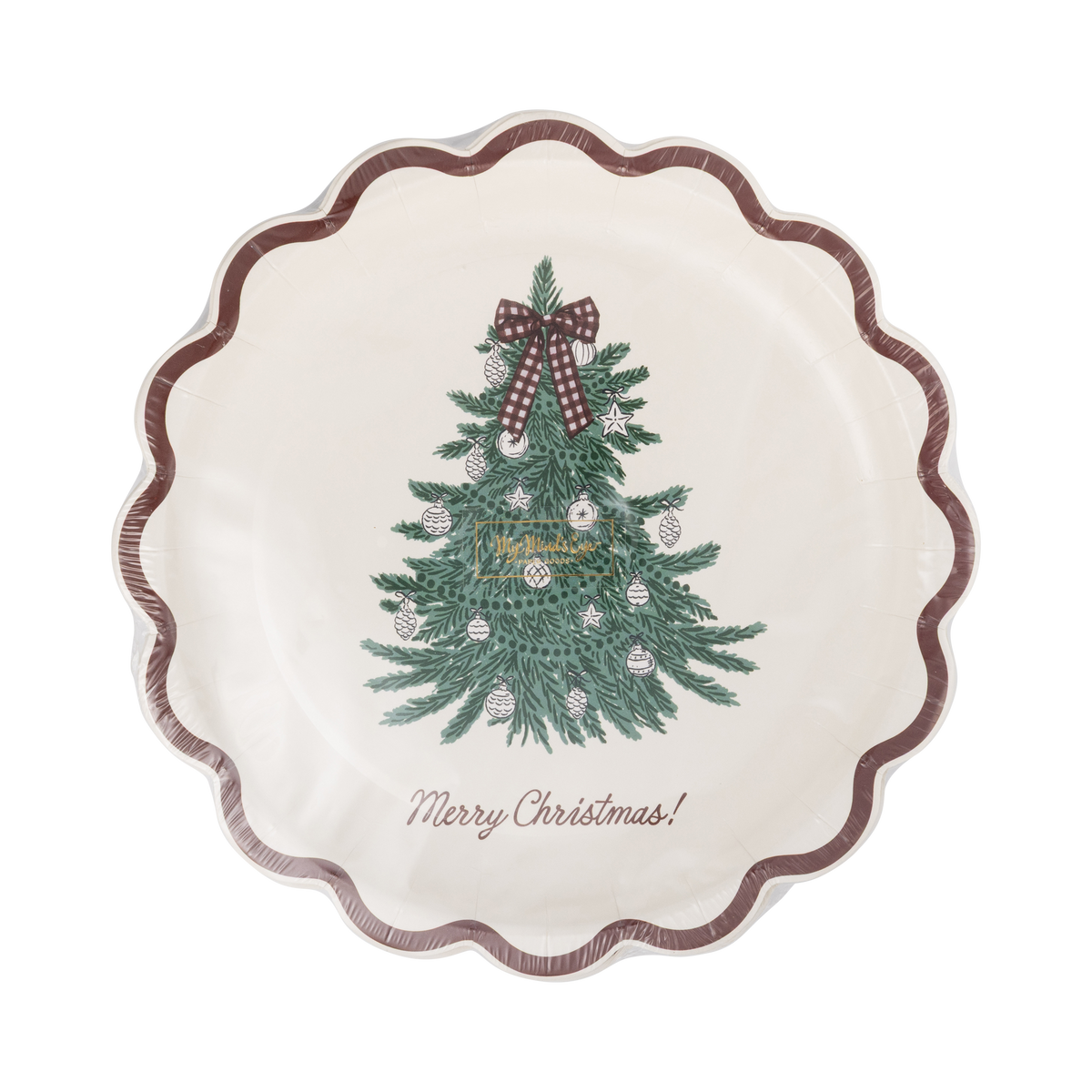 Merry Christmas Tree Plate - 8"