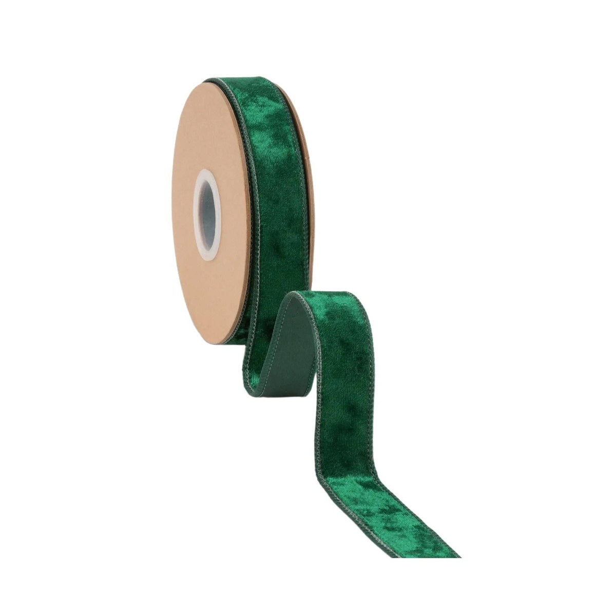 1" Wired Heritage Velvet Ribbon | Hunter | 10 Yard Roll