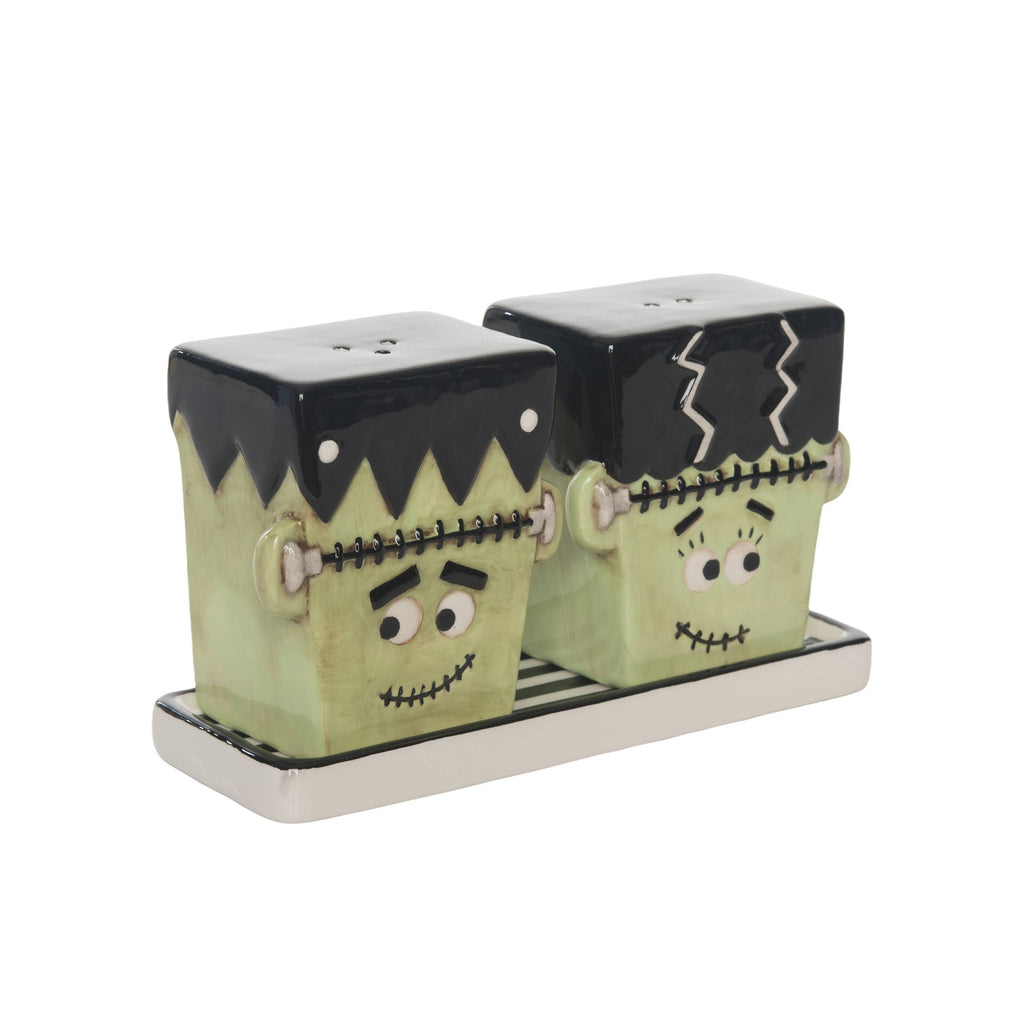 Frankenstein & Bride Salt & Pepper Shakers Set Halloween