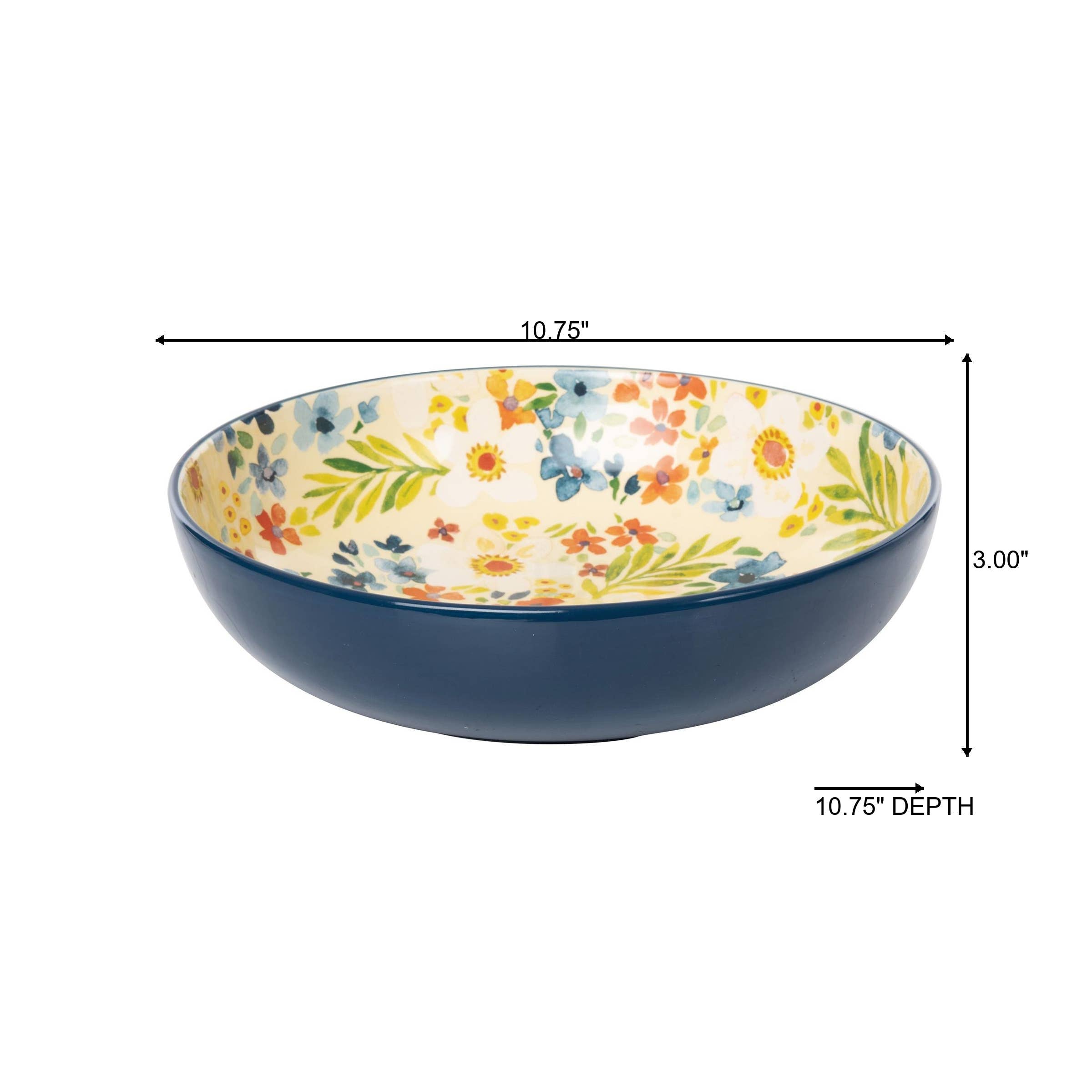 10.75" Everyday Floral Boutique Serving Bowl