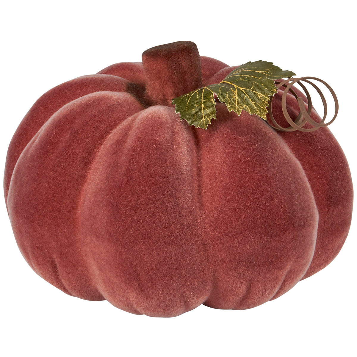 Flocked Brown Pumpkin