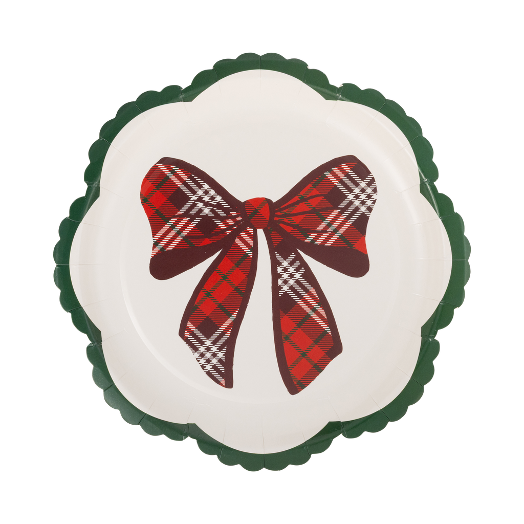 Plaid Bow Plate - 8"